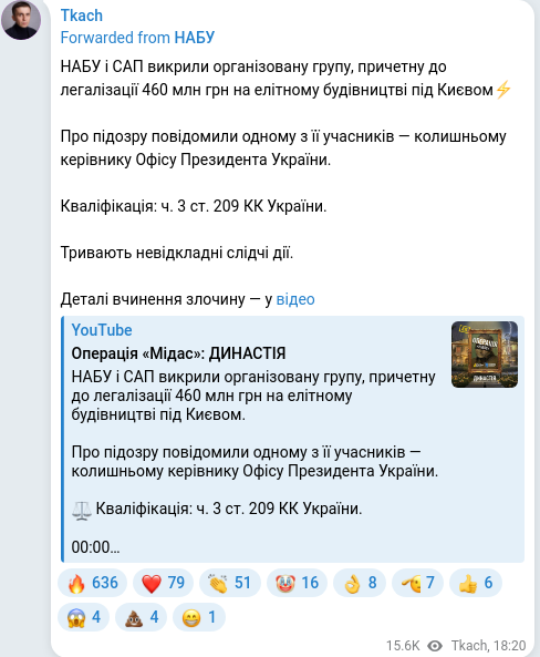 Telegram publication screenshot