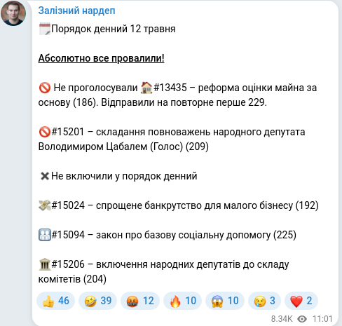 Telegram publication screenshot