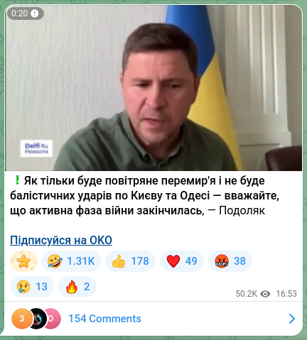Screenshot of a Telegram post: ❗️As soon as there is an aerial ceasefire and there are no ballistic strikes o…