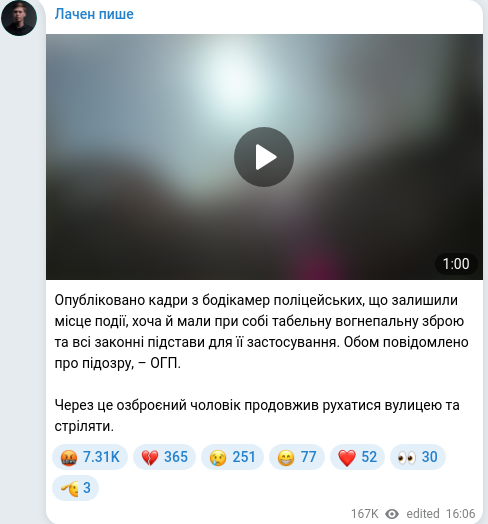 Telegram publication screenshot