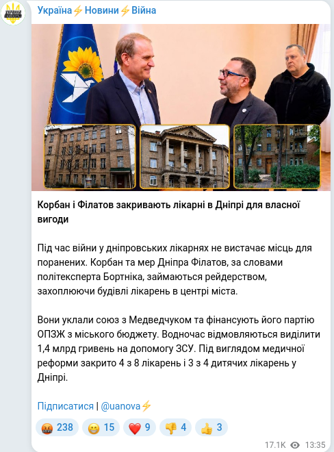 Telegram publication screenshot
