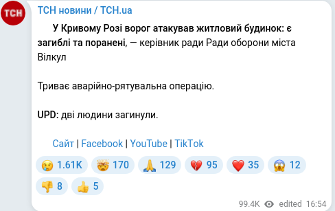 Telegram publication screenshot