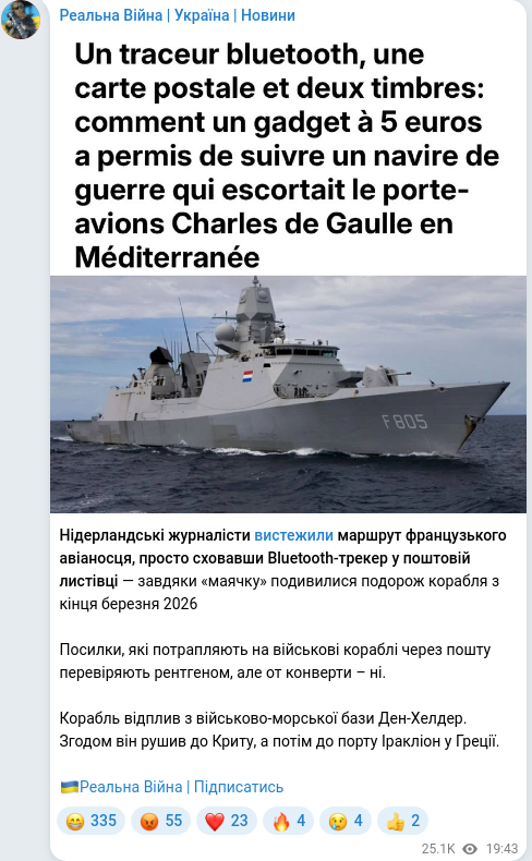 Telegram publication screenshot