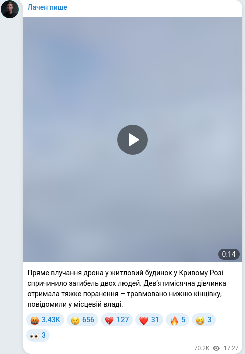Telegram publication screenshot
