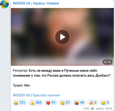 Telegram publication screenshot