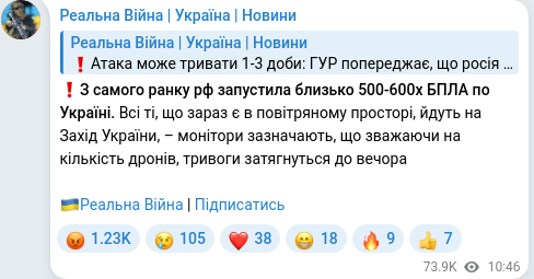 Telegram publication screenshot