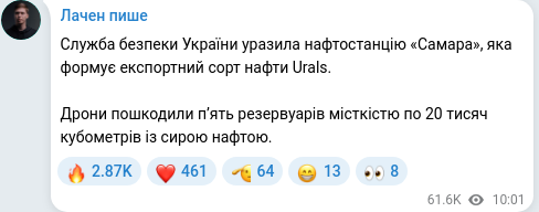 Telegram publication screenshot