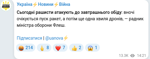Telegram publication screenshot