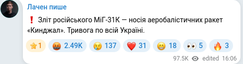 Telegram publication screenshot