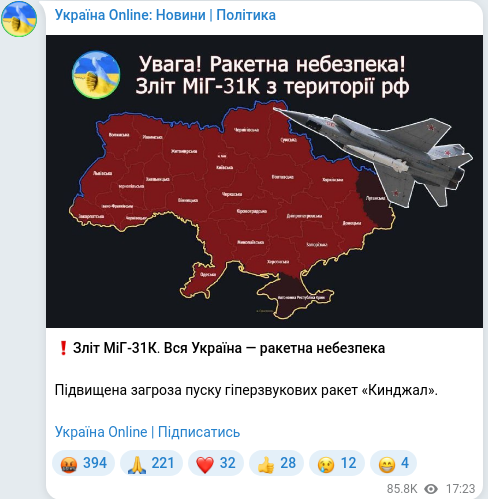 Telegram publication screenshot