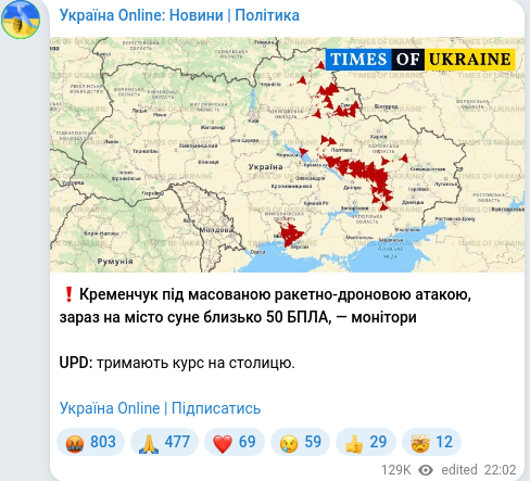 Telegram publication screenshot