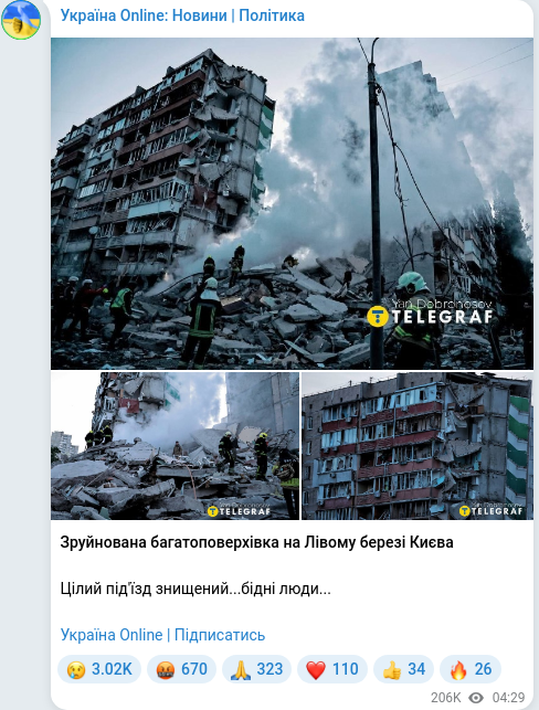 Telegram publication screenshot
