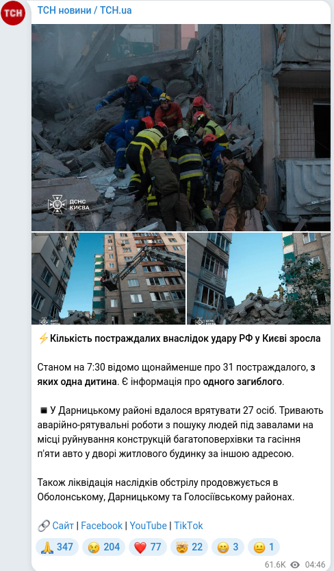 Telegram publication screenshot