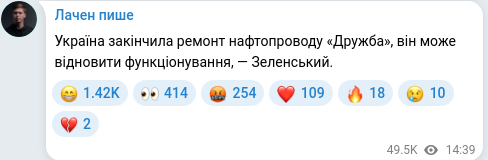 Telegram publication screenshot