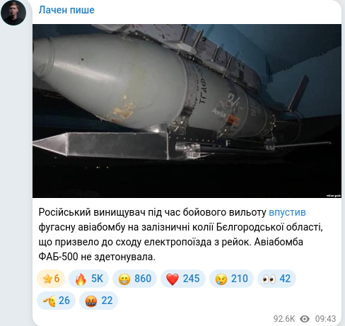 Telegram publication screenshot