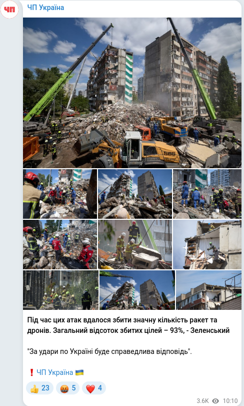 Telegram publication screenshot