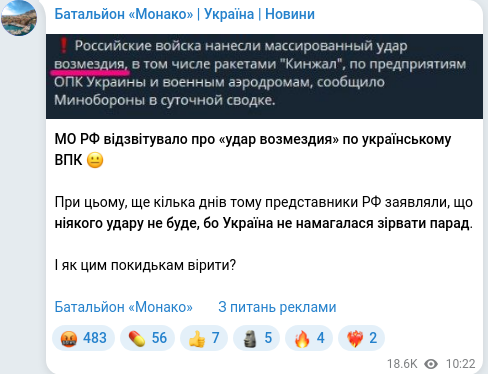 Telegram publication screenshot