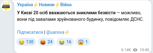 Telegram publication screenshot