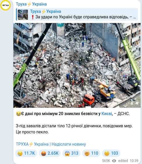 Telegram publication screenshot