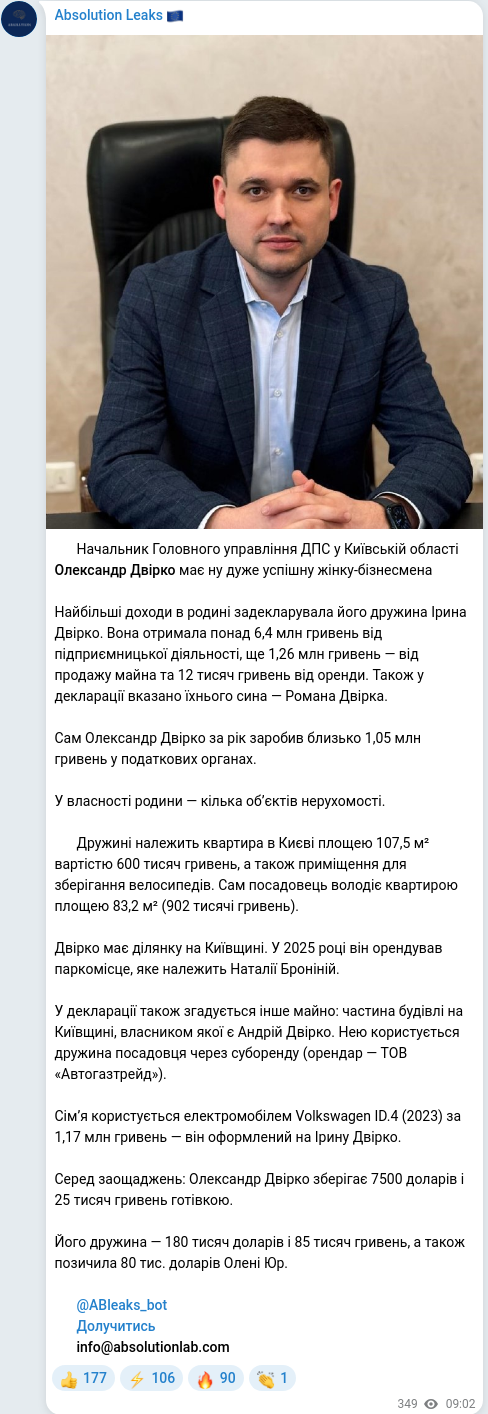 Telegram publication screenshot